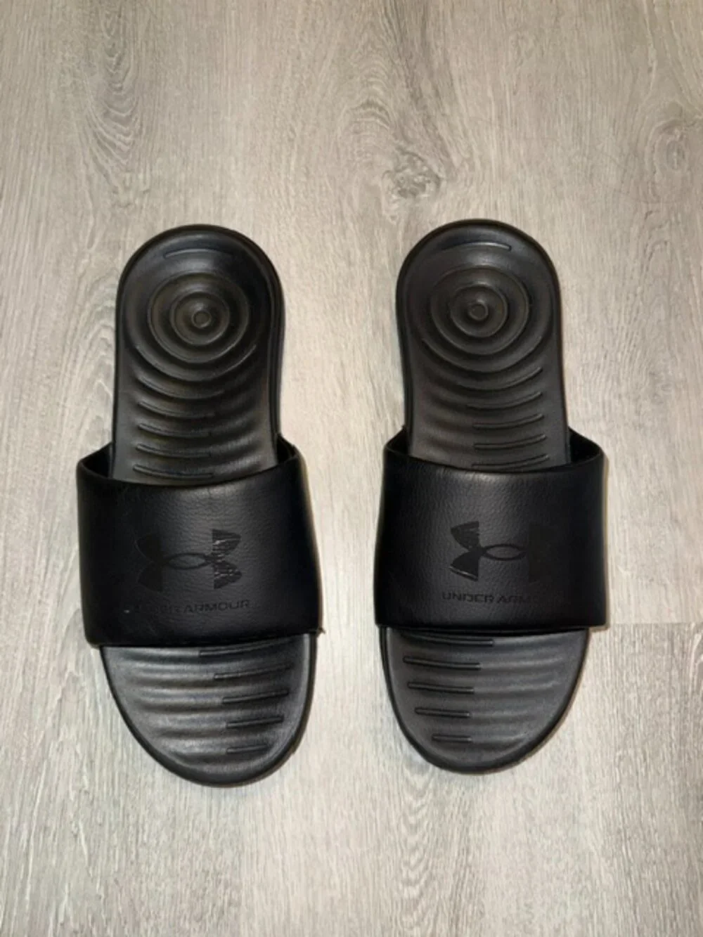 Under Armour Sandals Mens Size 12 Ansa Fixed Slide Black Comfort Flats